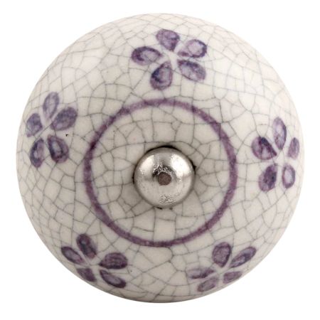 Purple Floral Crackle Ceramic Wine Stopper